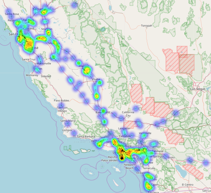 Hazardous driving area map